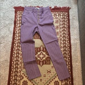 Urban Outfitters Purple Checkered Chinos